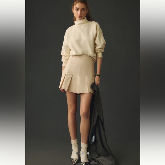 Pilcro Pleated Skirt - Neutral - Picture 2 of 9